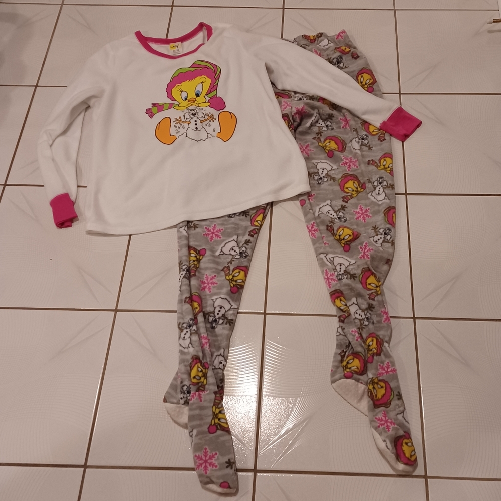 4/$60 Tweety 2 pc. Footed PJ - Size XL